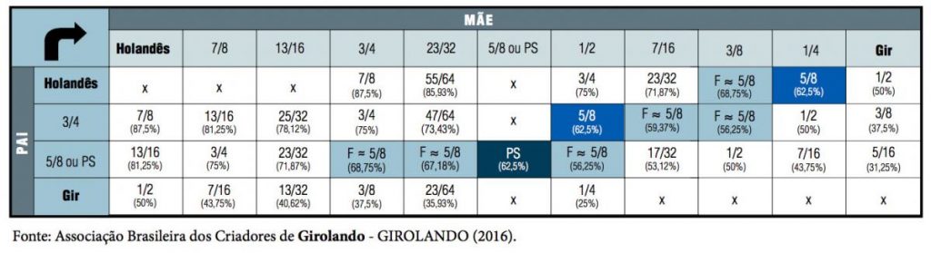 Cruzamentos para Girolando