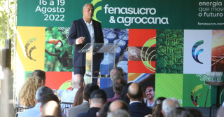 Diretor da FENASUCRO & AGROCANA, Paulo Montabone, durante o lançamento