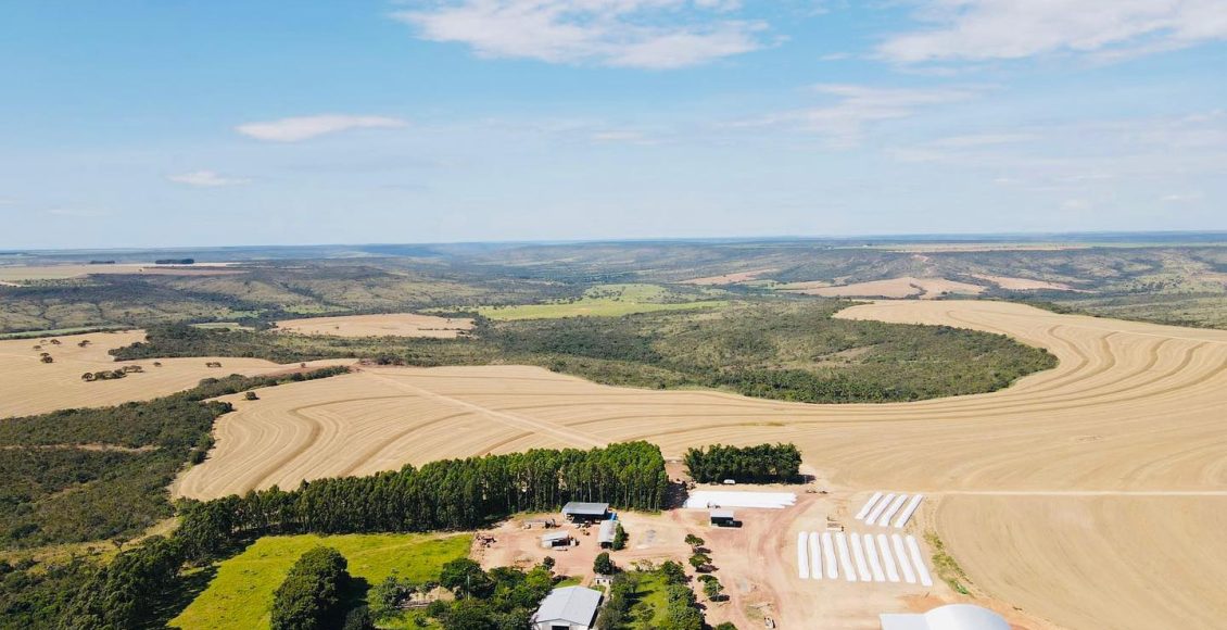 foto drone - agricultura em pivot irrigada - sede da fazenda - fotao Amanda Apolinario Matos