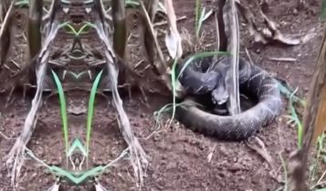 cobra jararaca durante silagem