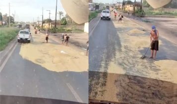 Caminhões de grãos são alvo de assaltantes na BR-135