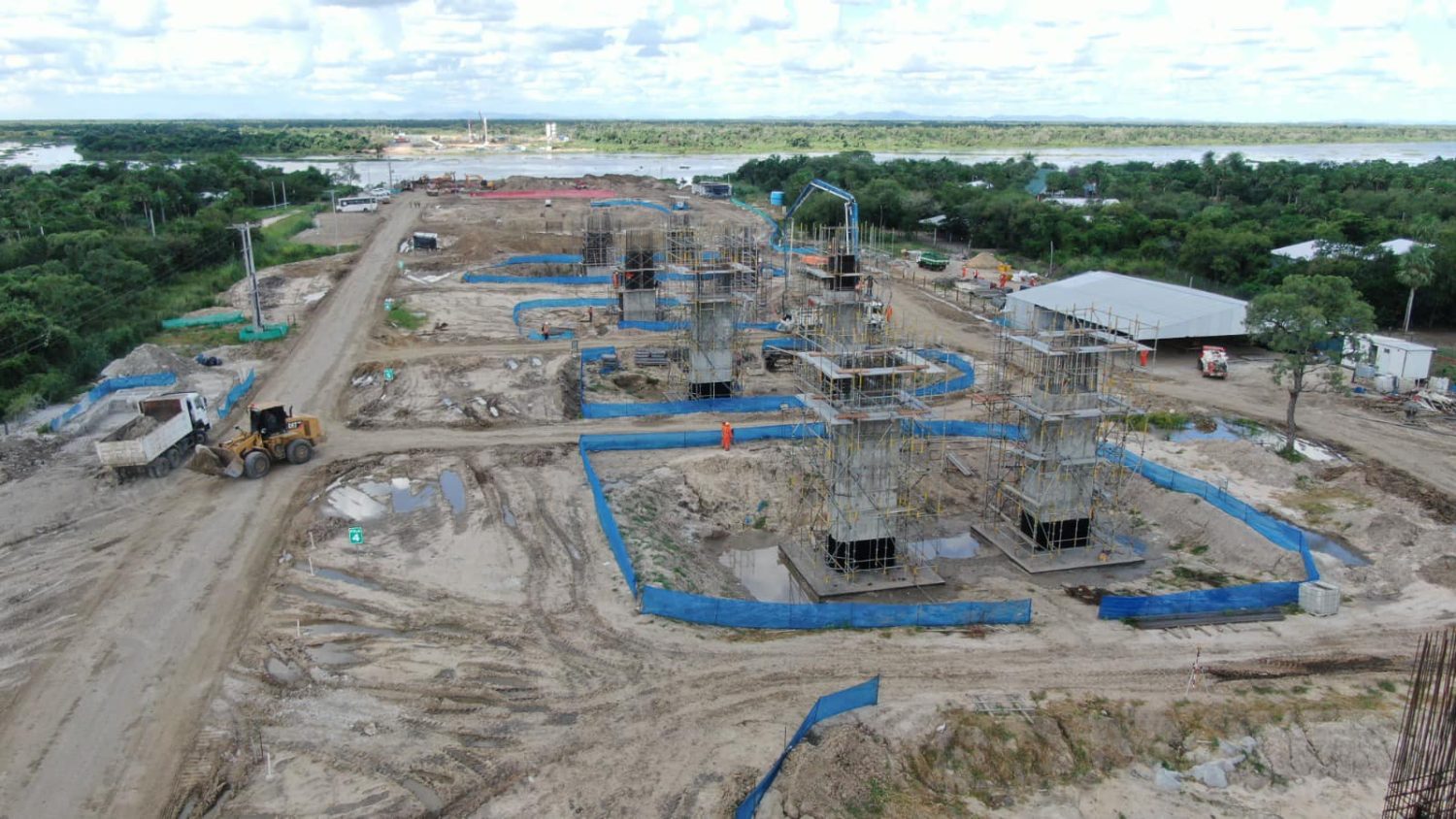 Construção da ponte da Rota Bioceânica está a todo vapor em Mato Grosso do Sul