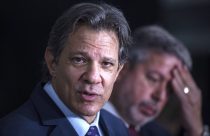 presidente da Camara dos Deputados, Arthur Lira (d) e o ministro da Fazenda, Fernando Haddad