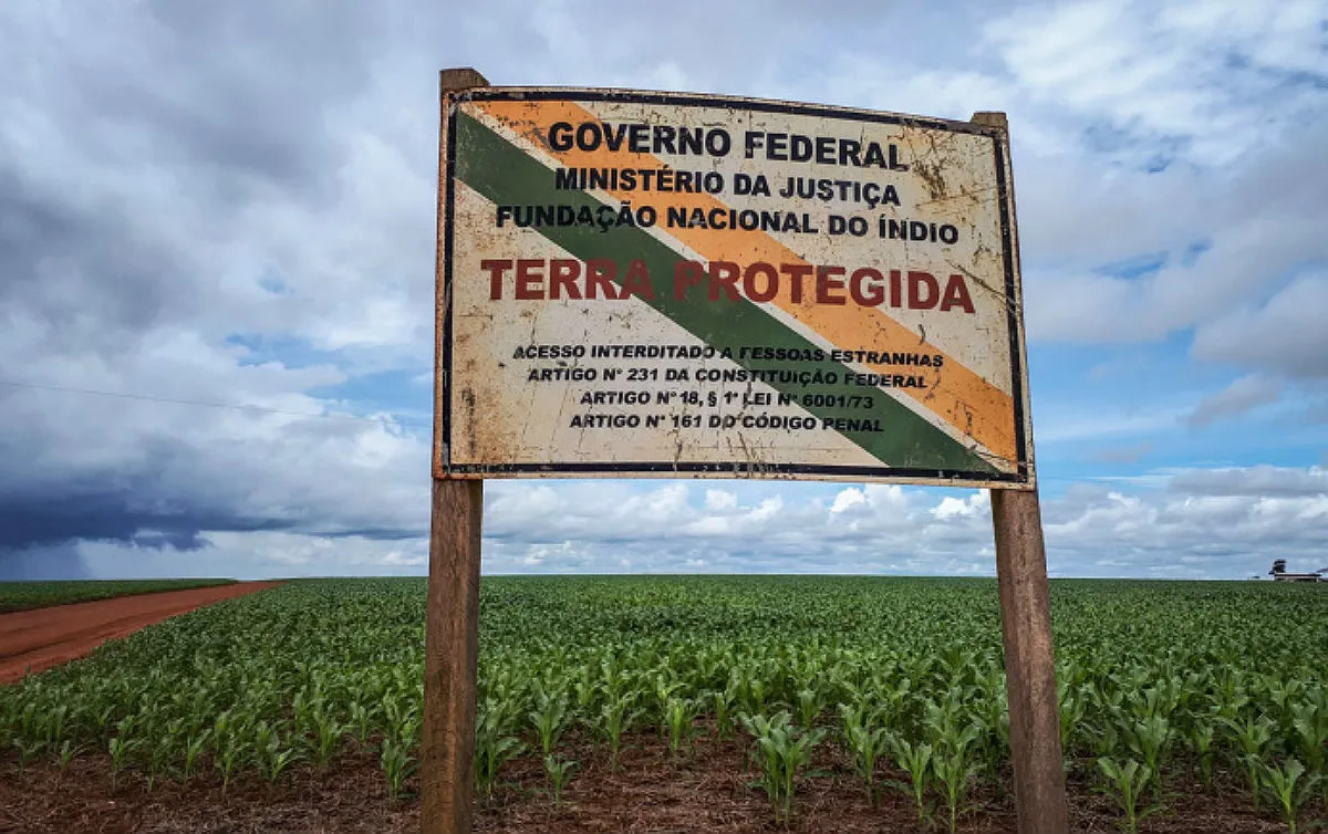 placa governo federal - terra protegida indigenas -