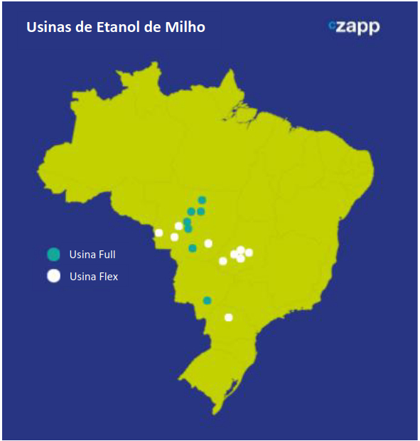 usinas de etanol de milho distribuidas no brasil