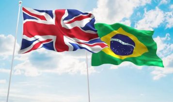bandeiras do Brasil e do Reino Unido
