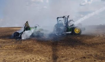 Incêndio destrói trator e 600 hectares de palhada de milho em fazenda