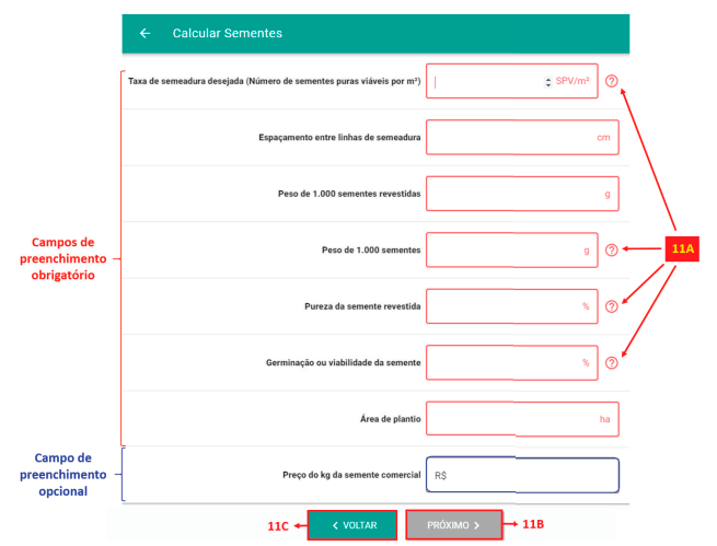 Calculadora de sementes forrageiras 