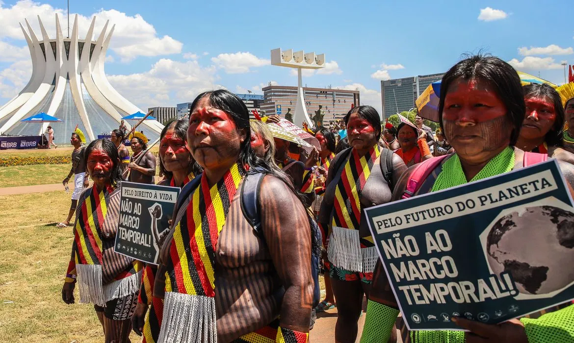 Mobilização indígena em Brasília vai pressionar STF contra marco temporal