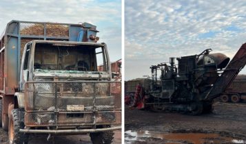 Criminosos invadem fazenda e incendeiam máquinas agrícolas
