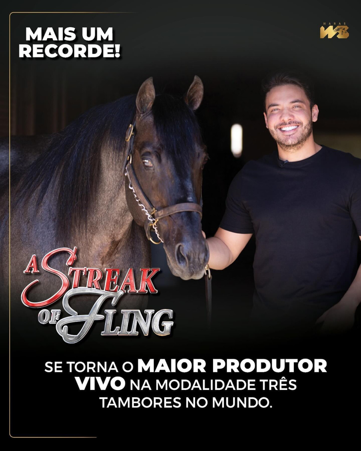 Wesley Safadao com cavalo A Streak OF Fling