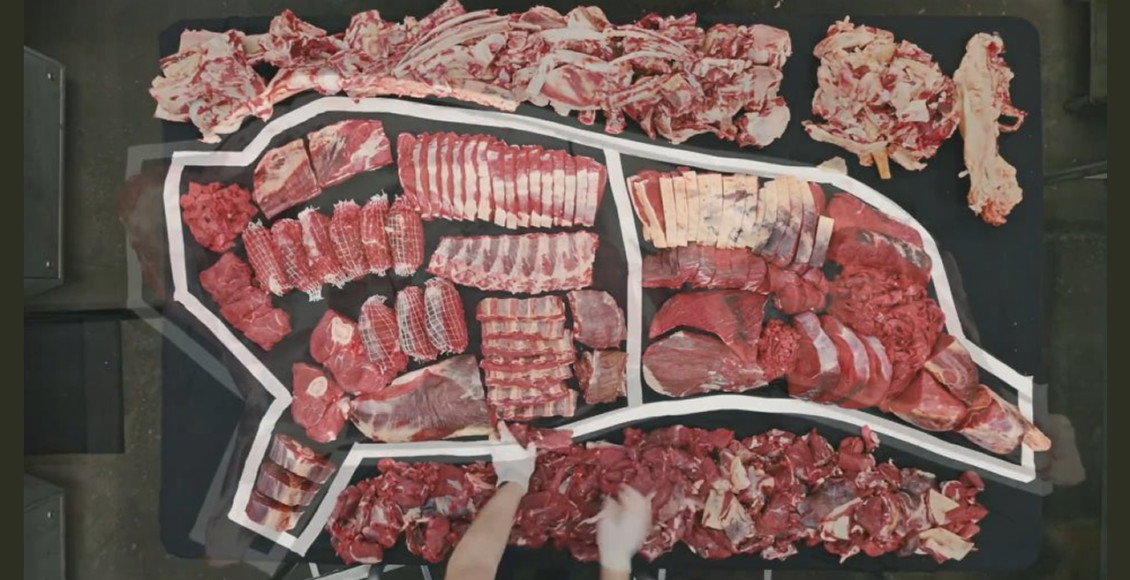 cortes de carne completo de um bovino