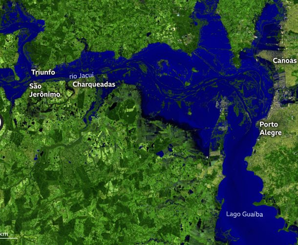 Veja o antes e depois das inundações no Rio Grande do Sul