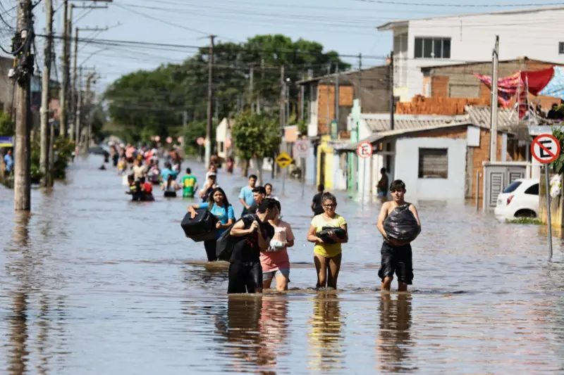 Veja o antes e depois das inundações no Rio Grande do Sul