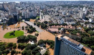 inundacao causada pelas enchentes no rio grande do sul