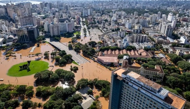 inundacao causada pelas enchentes no rio grande do sul