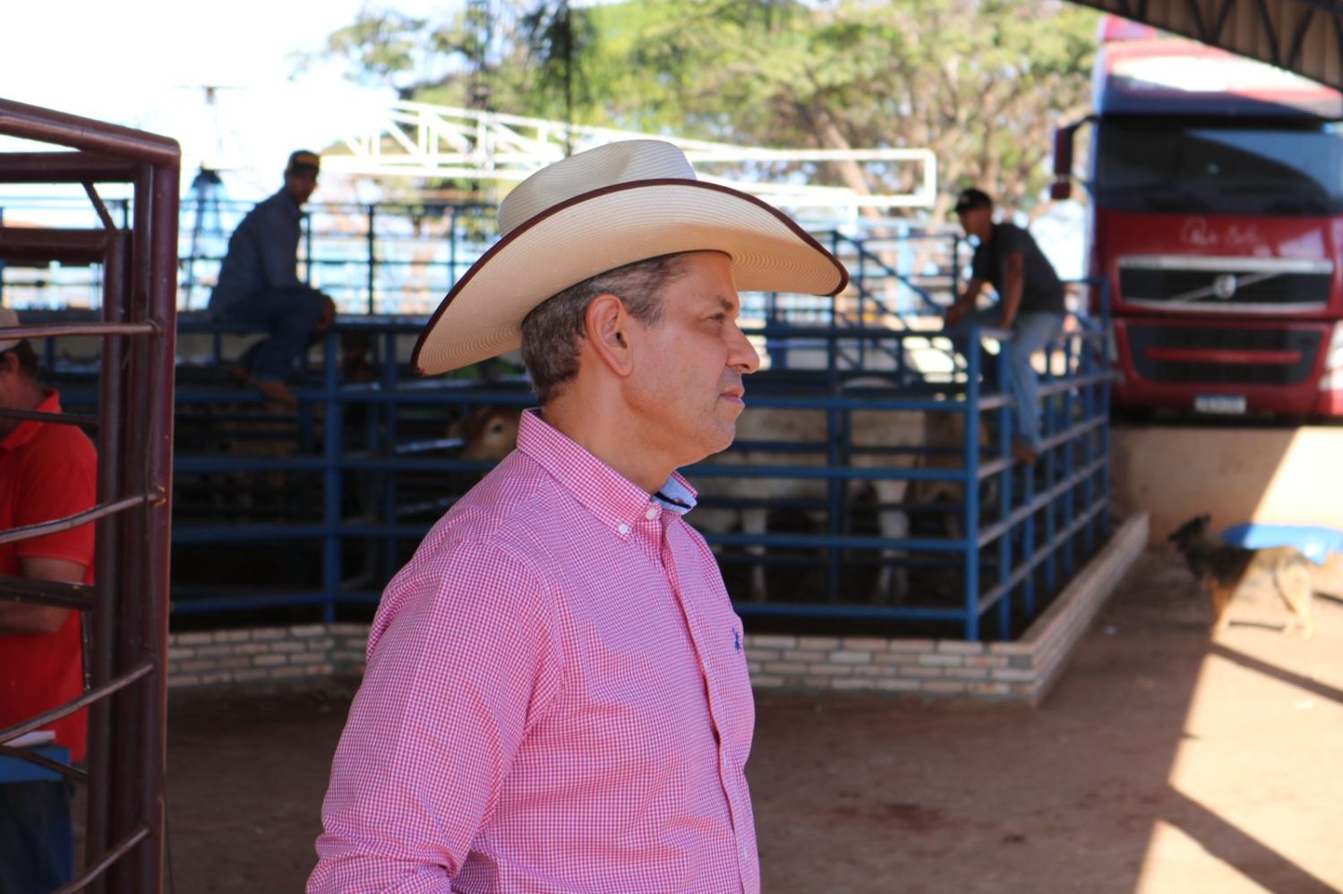 Paulo Emilio na Fazenda Santa Martha organizando leilao