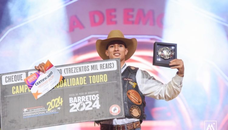 Everton Natan de Viradouro é o campeão do 31º Barretos International Rodeo