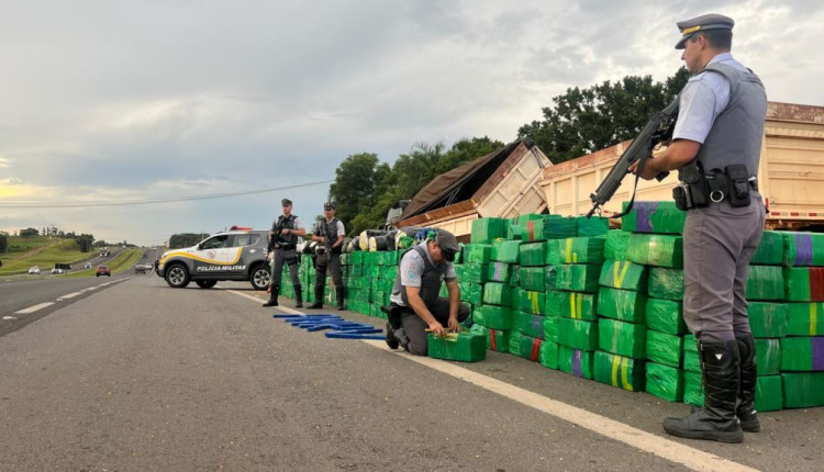 Polícia Rodoviária de SP encontra 9 toneladas de maconha em carga de milho