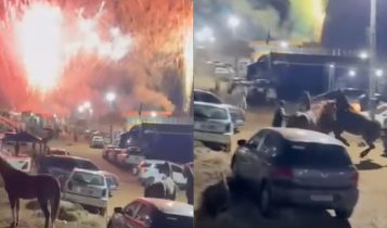 Vídeo: queima de fogos na Vaquejada do Parque Araguaia assusta cavalos e gera polêmica