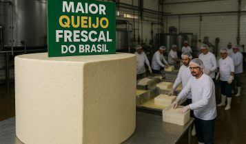 Maior queijo frescal do Brasil quebra recorde com mais de 3.000 kg; vídeo