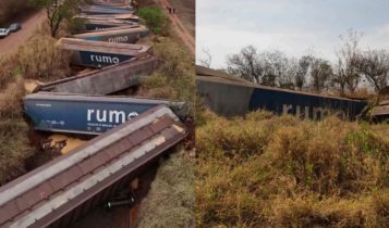 Trem da Rumo descarrila com 30 vagões carregados de milho; é o segundo acidente em 7 dias