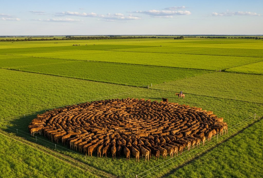 O "Efeito Manada": Como colocar 500 bois em 1 hectare sem degradar o solo
