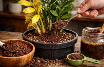 Sua zamioculca está amarelada? Técnica simples com borra de café pode salvar a planta