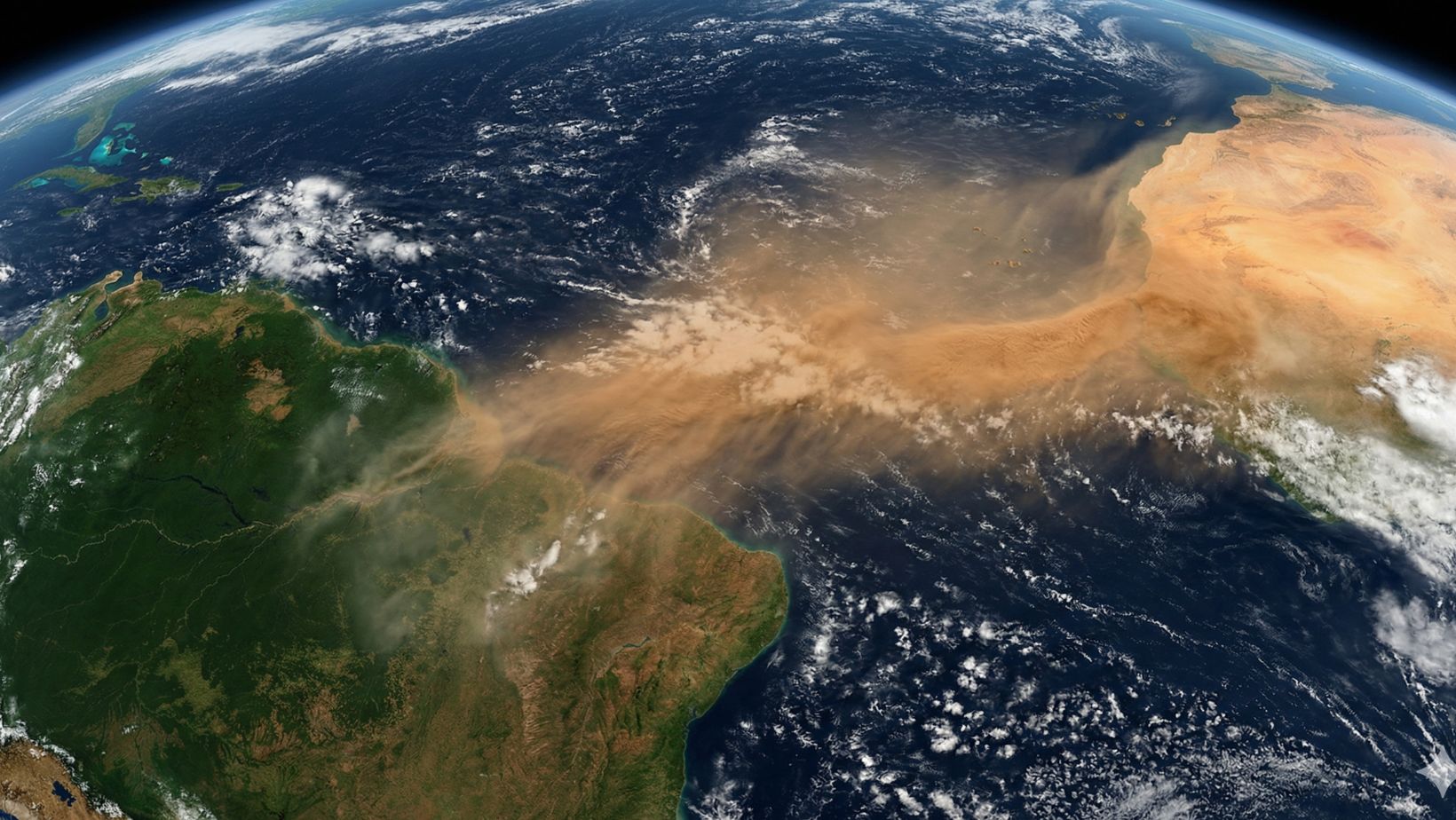 Areia do Deserto do Saara nevega pela atmosfera ate a Amazonia no brasil