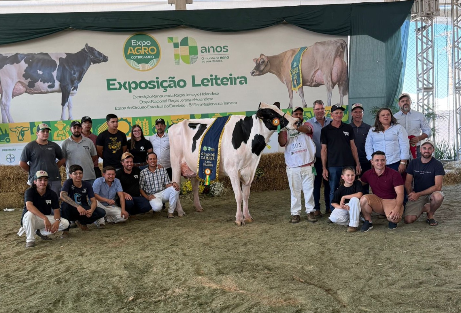 Já animais de Serafina Corrêa (RS) lideraram o Concurso Leiteiro com produções de 74,24 e 70,88 quilos em etapa do circuito Exceleite realizada em Campo Novo (RS), na Expoagro Cotricampo