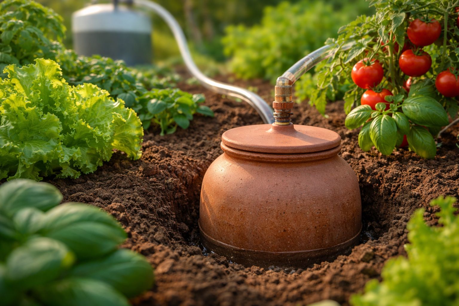 enterrar pote de barro na horta