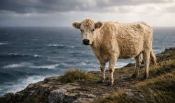 rebanho de vacas foi abandonado em uma ilha deserta
