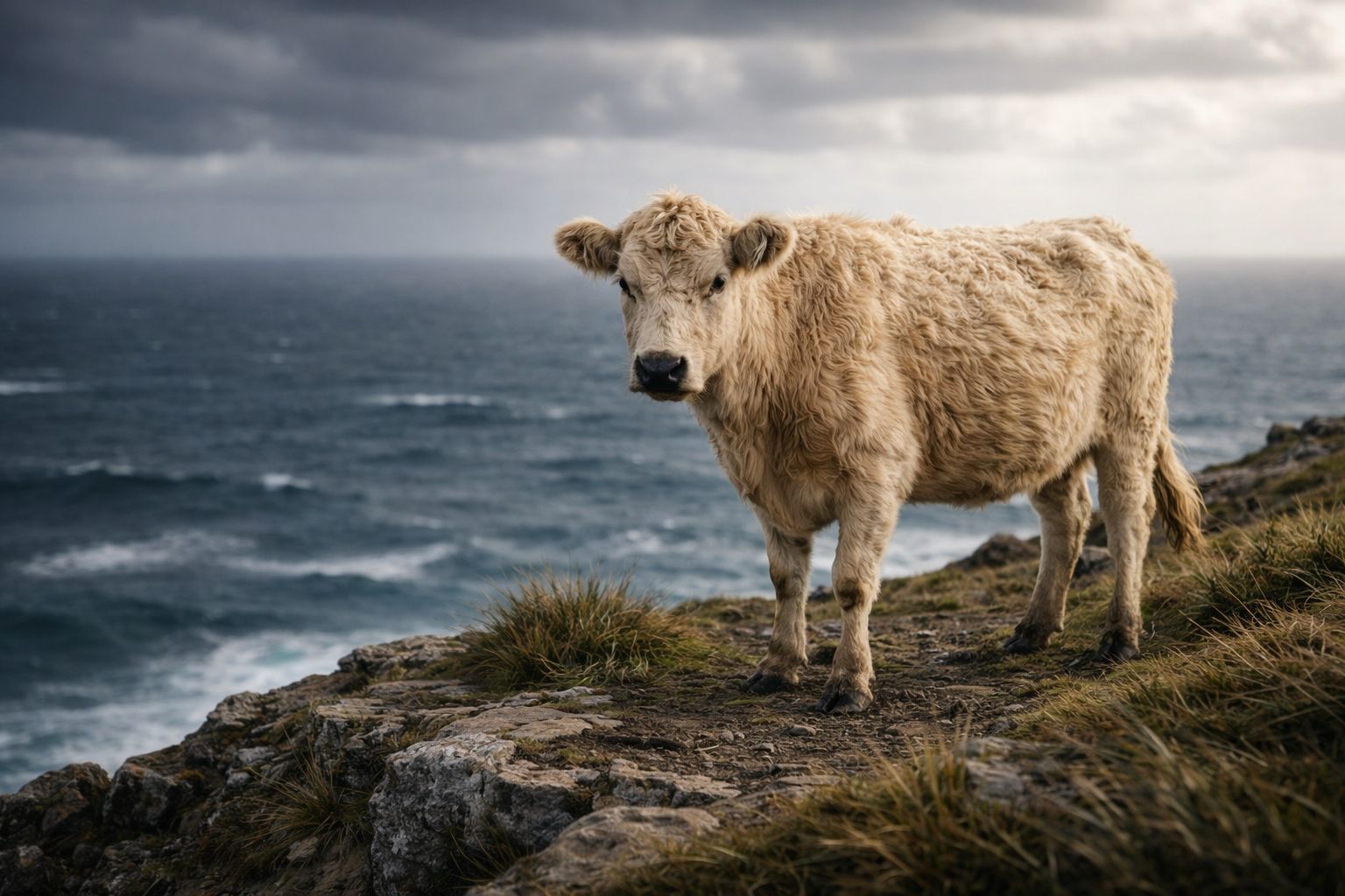 rebanho de vacas foi abandonado em uma ilha deserta