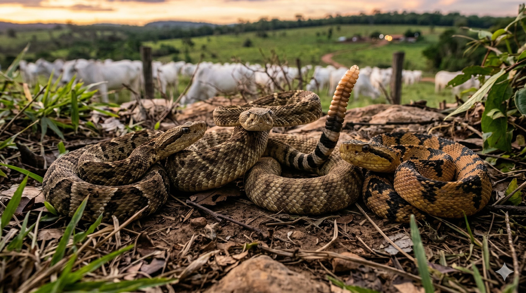Jararaca, Cascavel ou Surucucu: Você sabe qual delas é a mais letal para o seu rebanho?