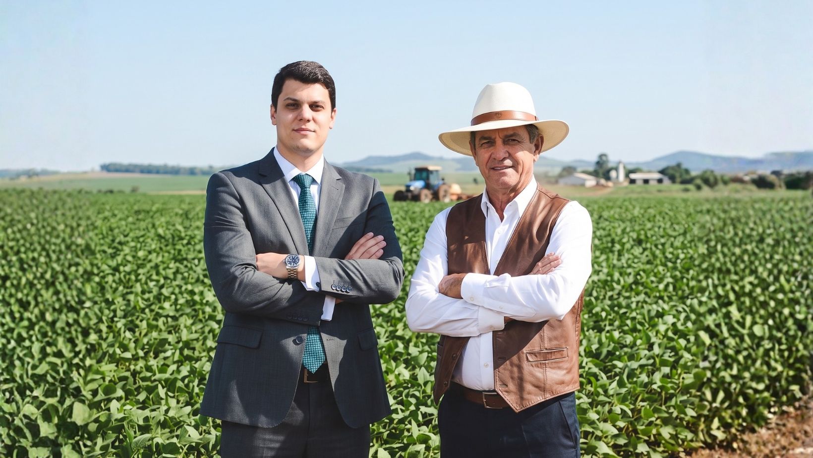 Advogado Tulio Parca com produtor rural de soja em Buritis Minas Gerais
