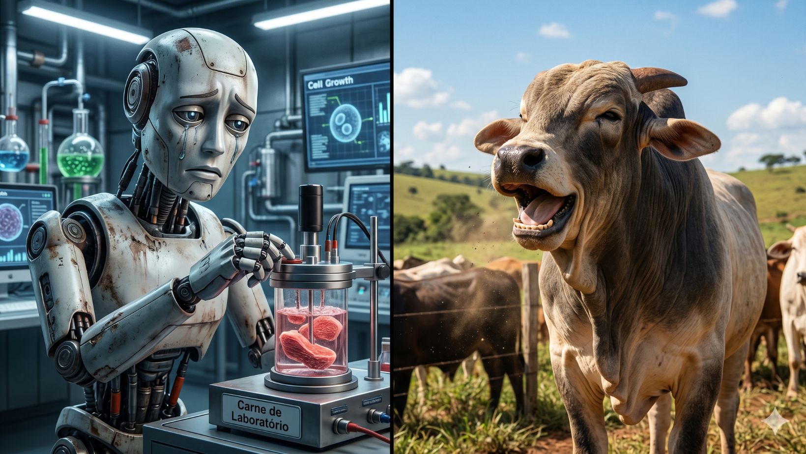 Carne fake de laboratorio e fim da pecuaria