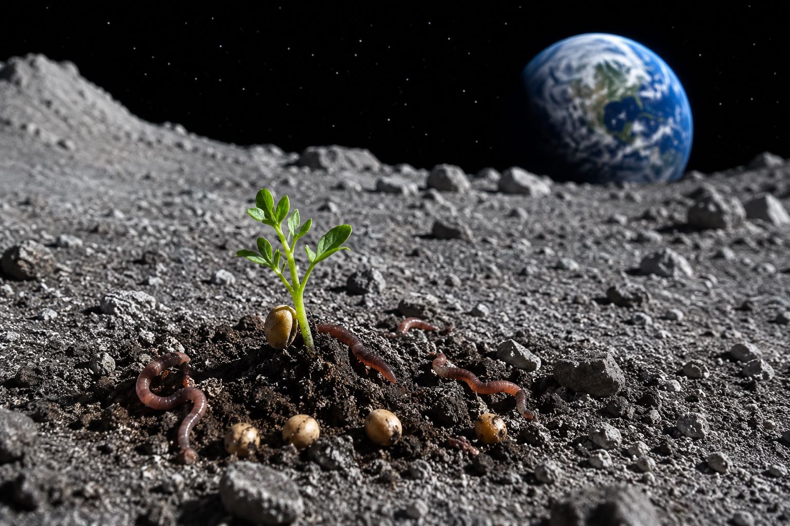cultivar alimento em solo da Lua